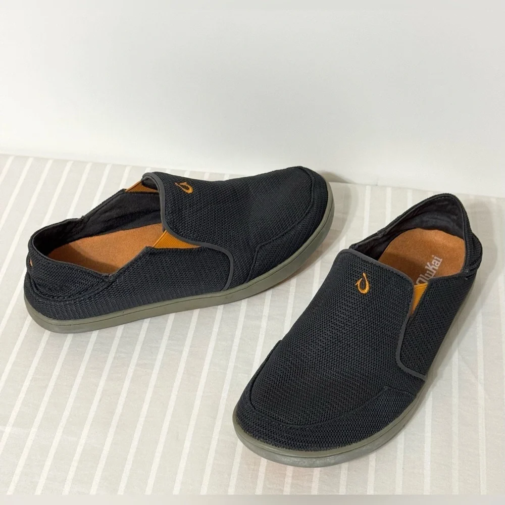 Olukai Nohea Mesh Sneakers Men's 8 Blue/Grey Casual Slip-On Loafers Boat Shoes